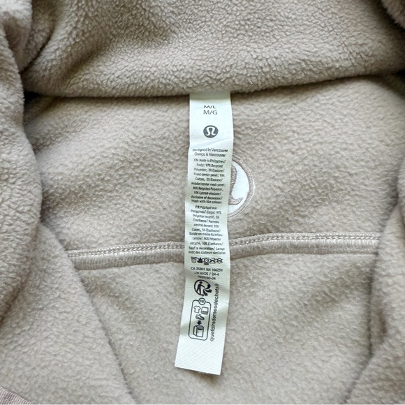 Lululemon Oversized Scuba Tumbled Fleece Funnel-Neck Half Zip Size M/L Pink - Picture 6 of 10